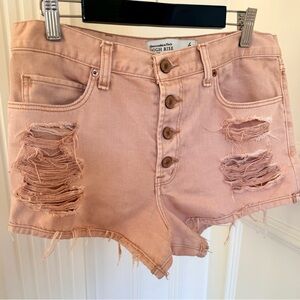 Abercrombie & Fitch Women’s Denim Jeans Shorts High-Rise Distressed Short Size 4